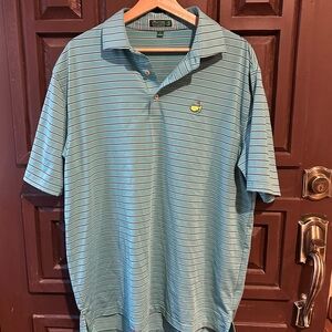 Peter Millar Masters Polo Striped Green Blue